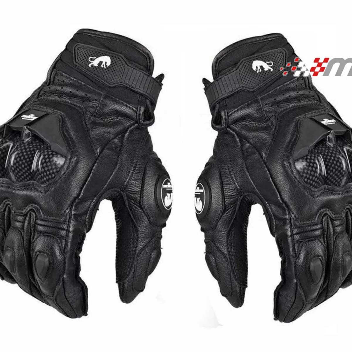 GENERICO - Guantes para moto de cuero con protecciones Furygan