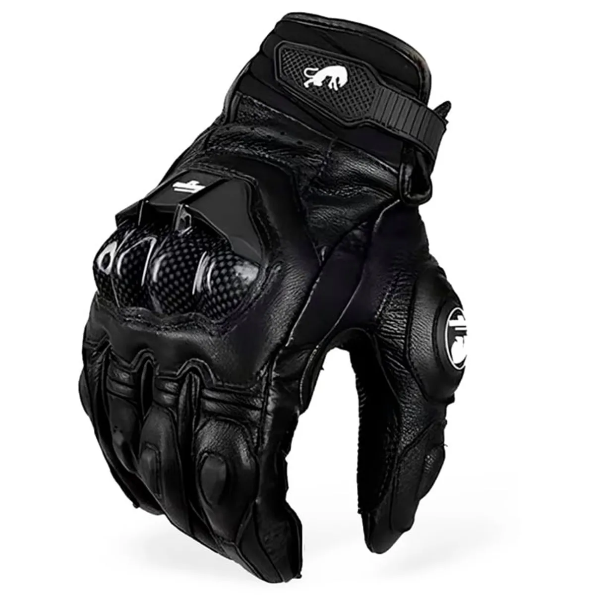 GENERICO - Guantes para moto de cuero con protecciones Furygan