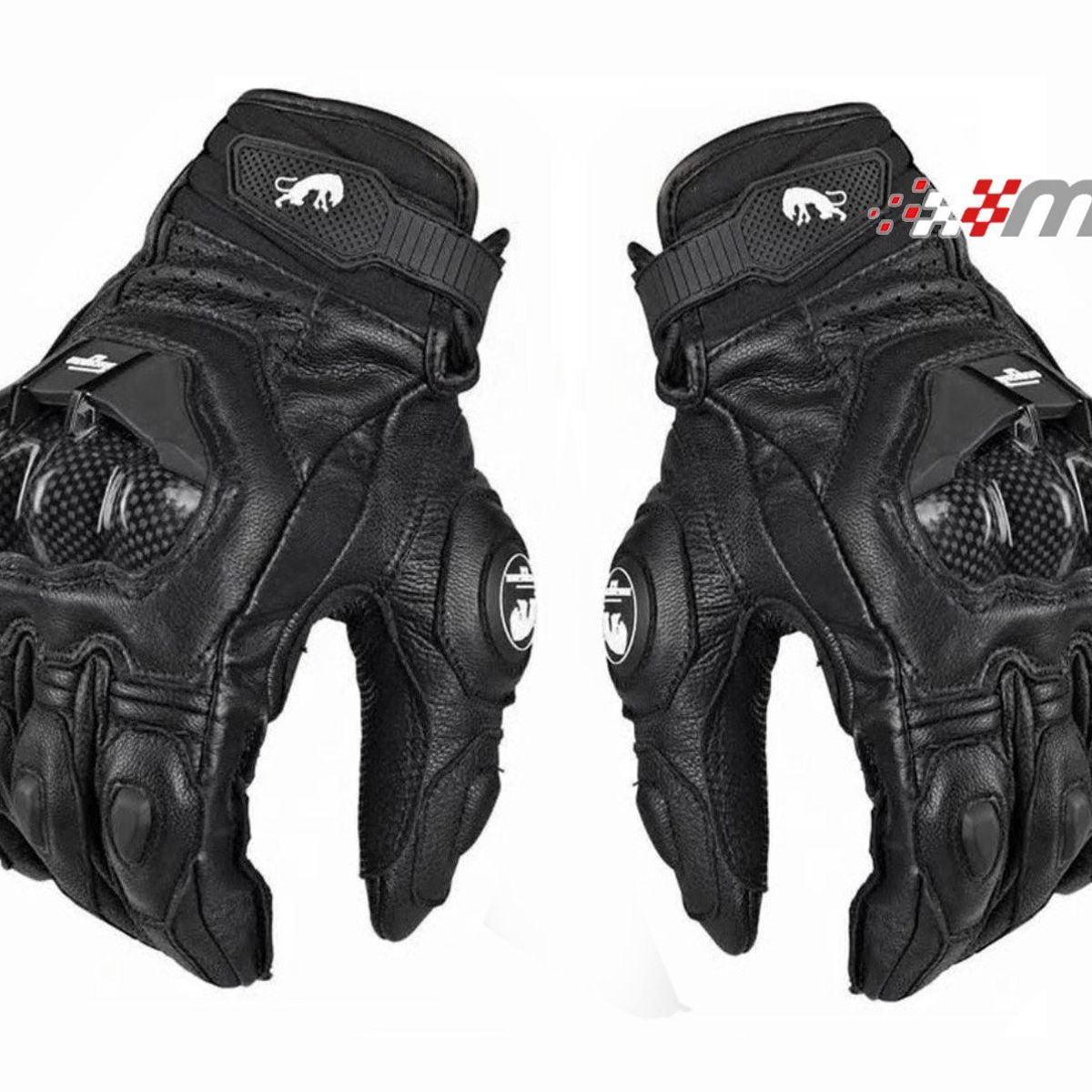 GENERICO - Guantes para moto de cuero con protecciones Furygan