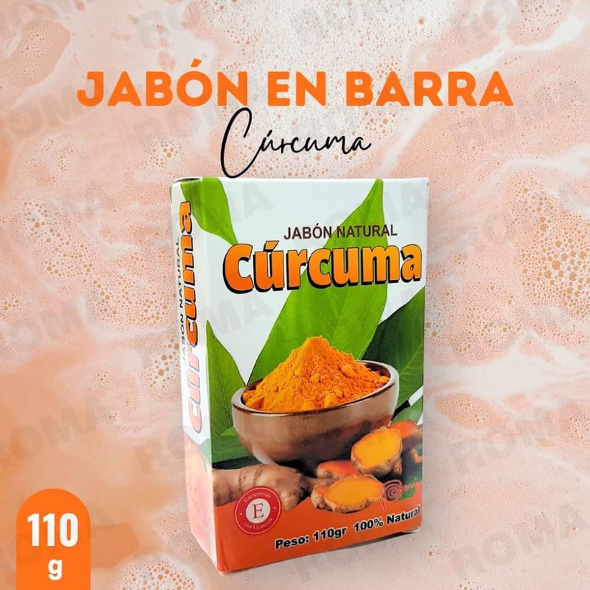 GENERICO - PACK 2 JABONES EN BARRA DE CÚRCUMA 220G