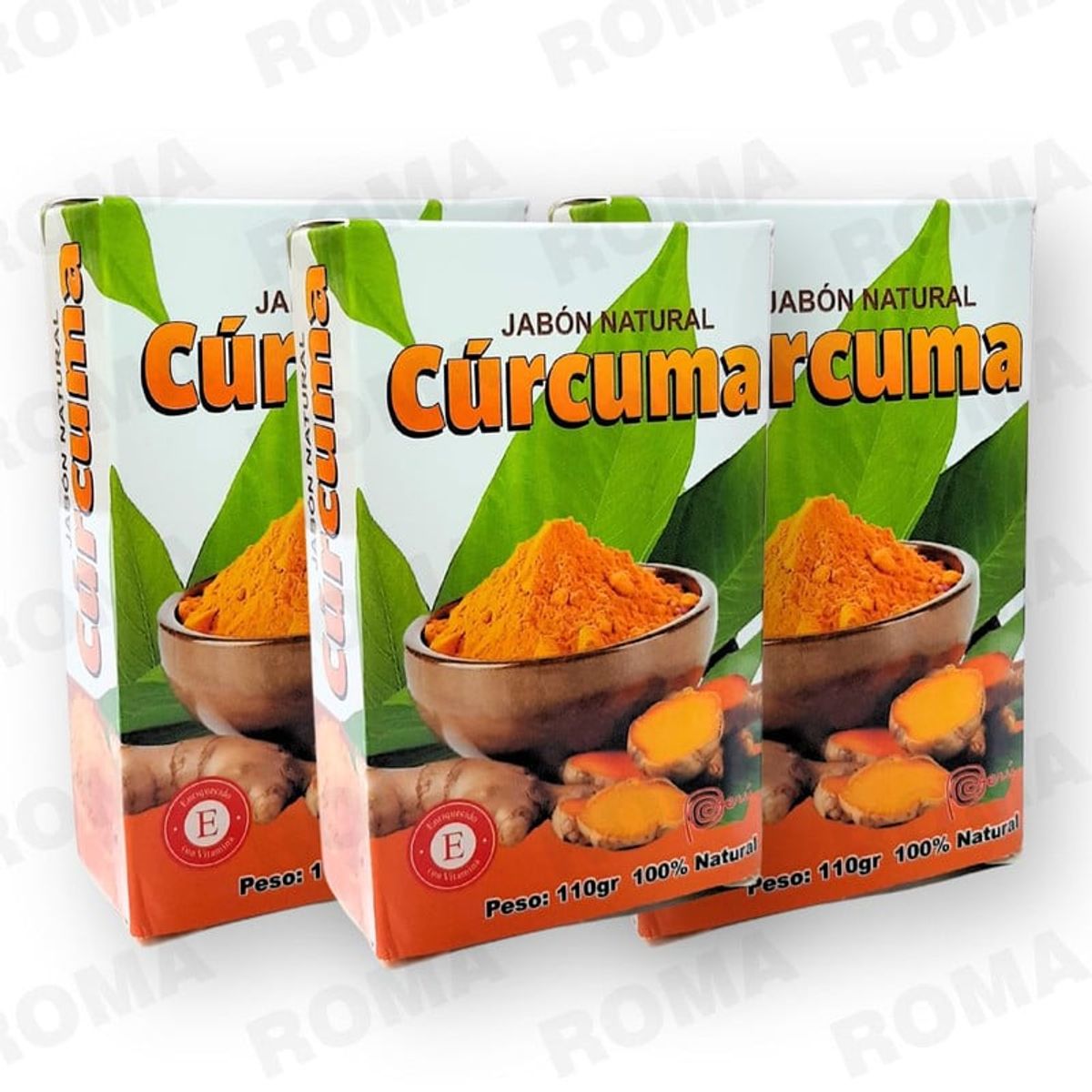 GENERICO - PACK 3 JABONES EN BARRA DE CÚRCUMA 330G