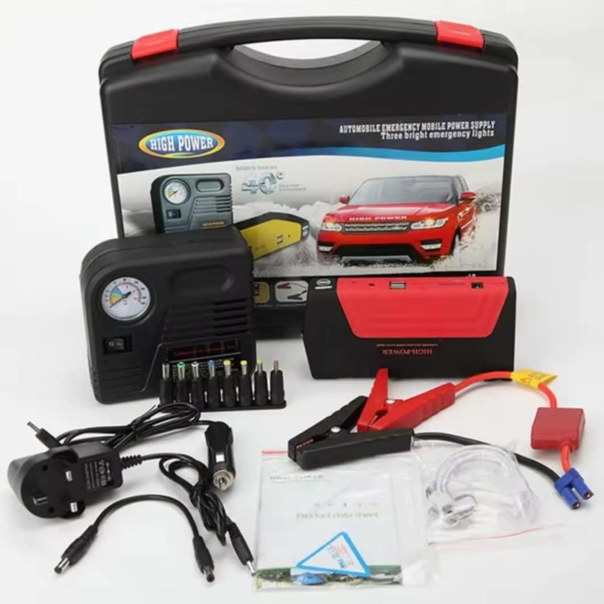 GENERICO - Arrancador de Bateria y Compresor de Aire Auto Camioneta SUV