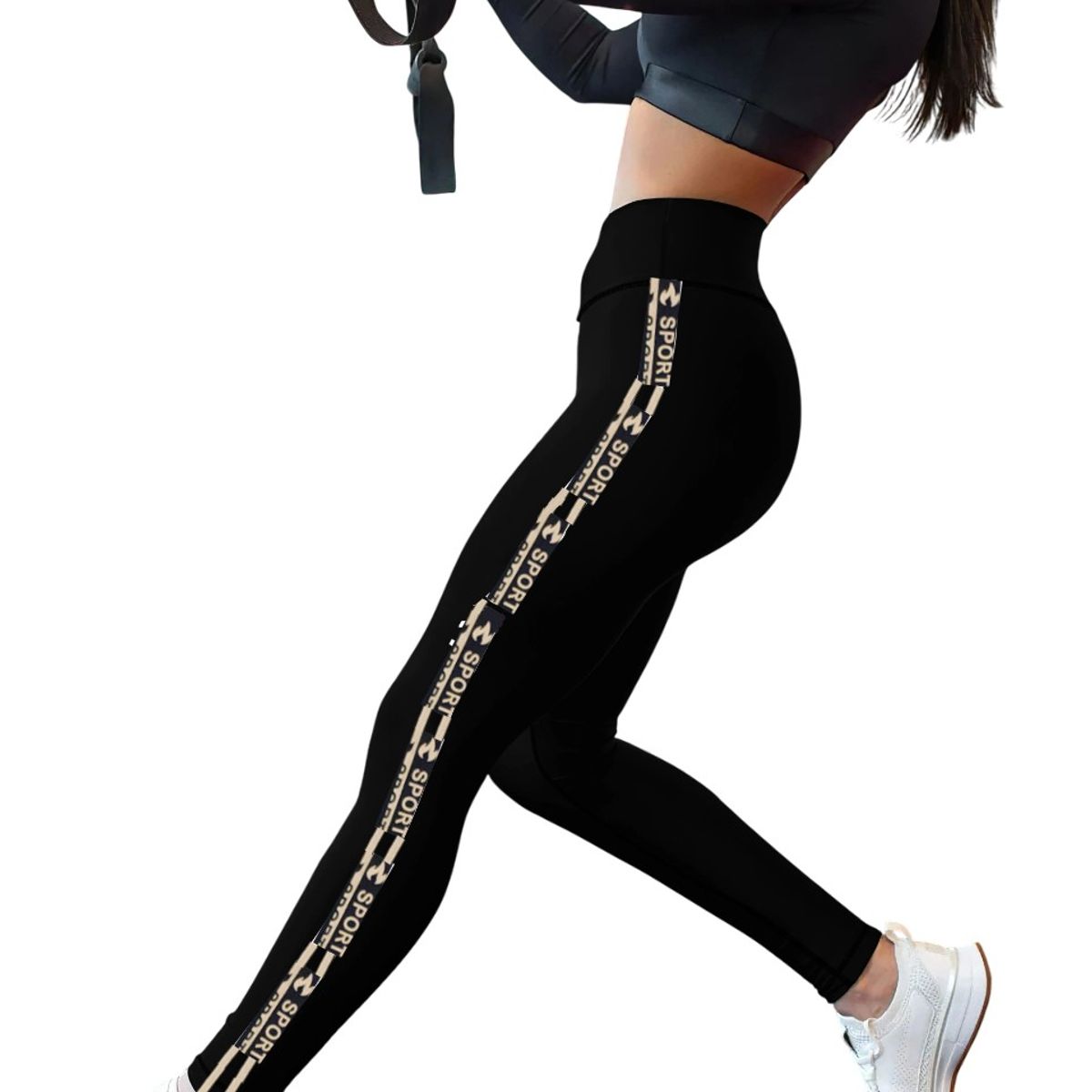 GENERICO - Legging Pantalón Sport estampado lateral - Mujer
