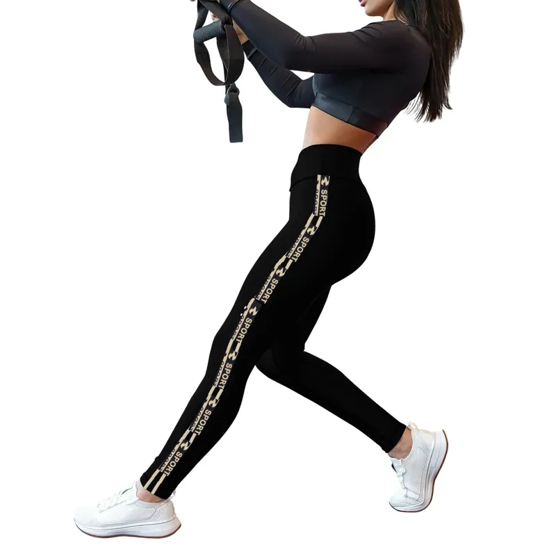 GENERICO - Legging Pantalón Sport estampado lateral - Mujer