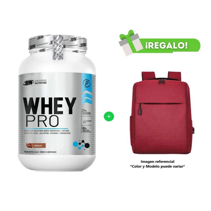 UNIVERSE NUTRITION - PROTEÍNA WHEY PRO 1.1 KG CHOCOLATE + Mochila Portalaptop Aleatoria