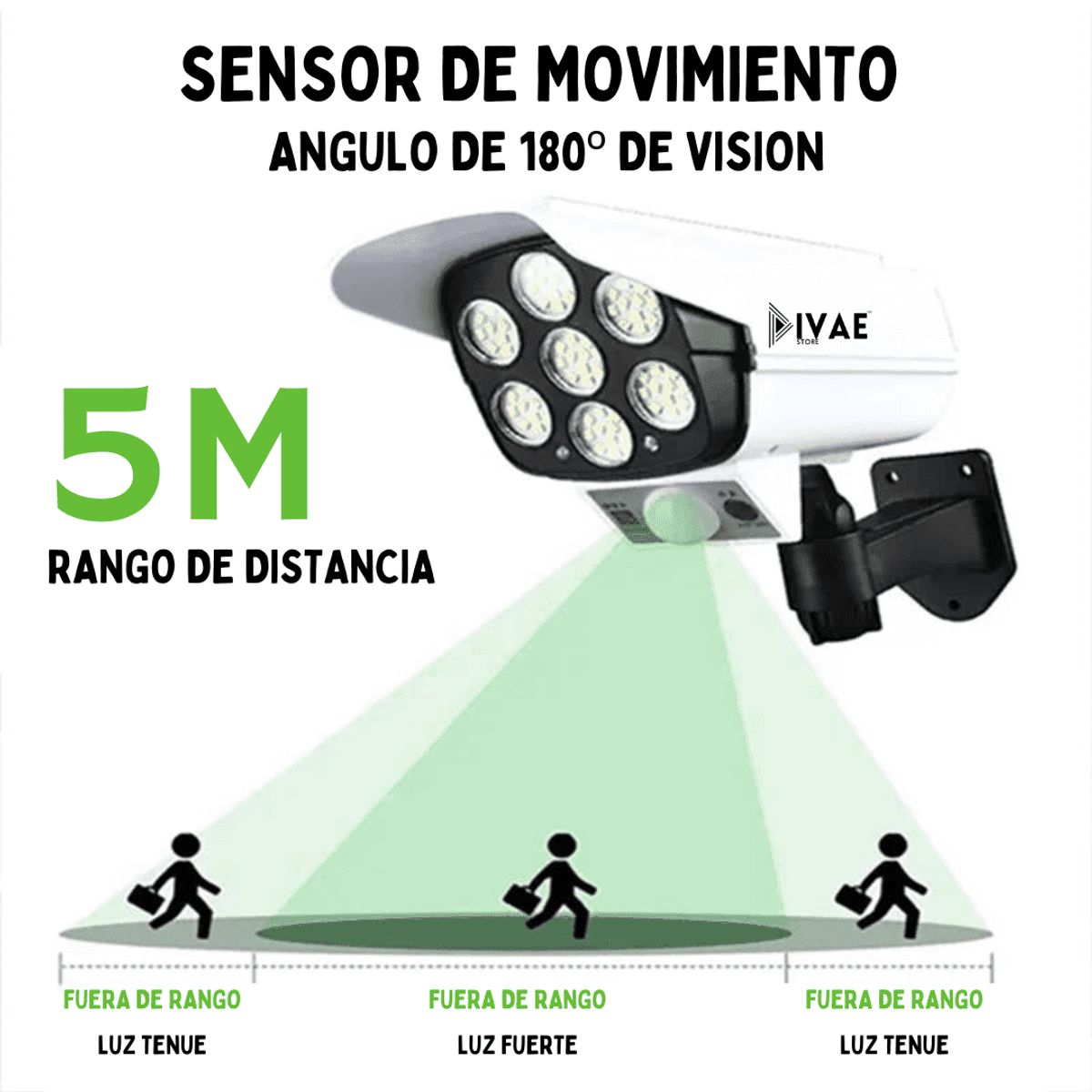 GENERICO - Luz Solar con Sensor de Movimiento 2 en 1