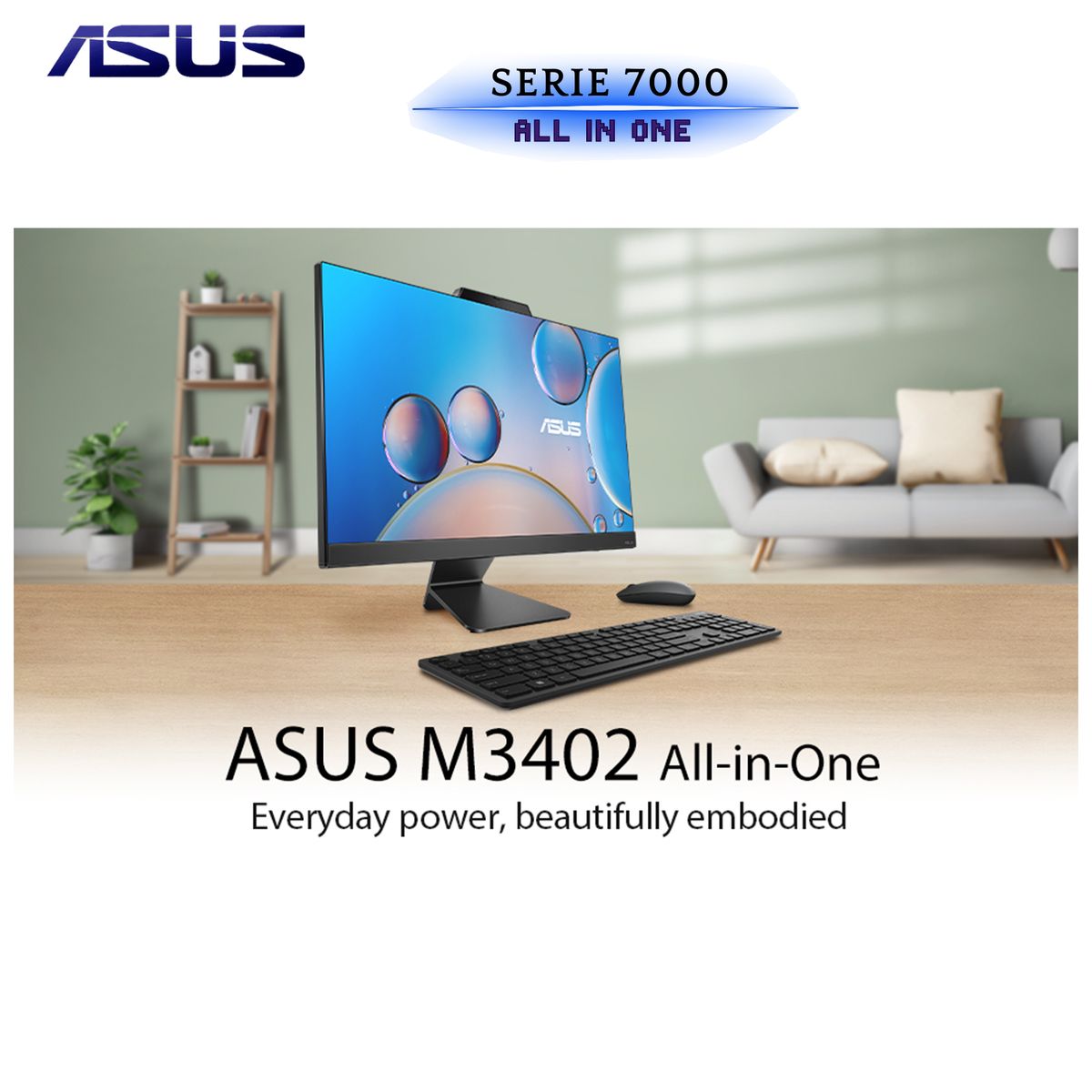 ASUS - All in one Asus Vivoaio 23.8" Windows 11 Home AMD Ryzen 5 7520U 8GB 512GB M3402