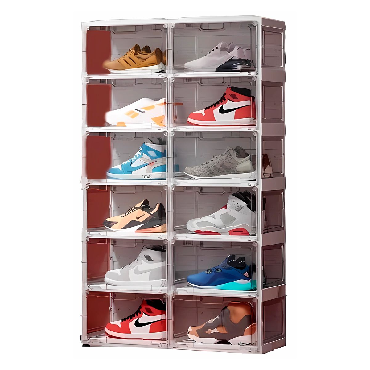 GENERICO - Zapatero plegable de 6 pisos de 129.5 cm Blanco