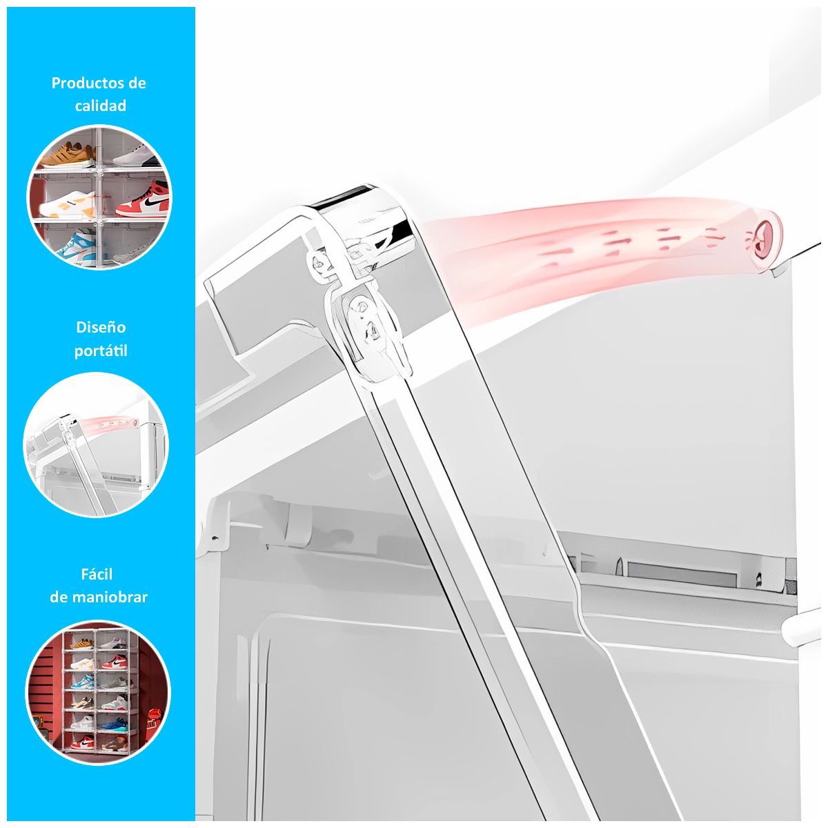 GENERICO - Zapatero plegable de 6 pisos de 129.5 cm Blanco