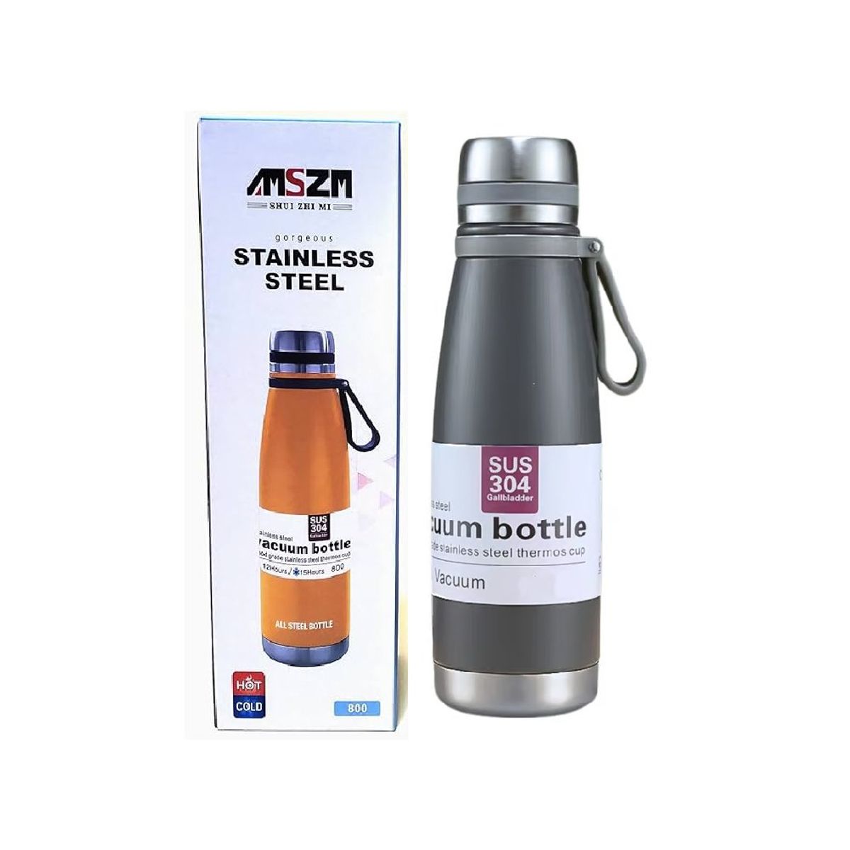 GENERICO - Termo Estilo Botella de 1000 ML de Acero Inoxidable - Plomo