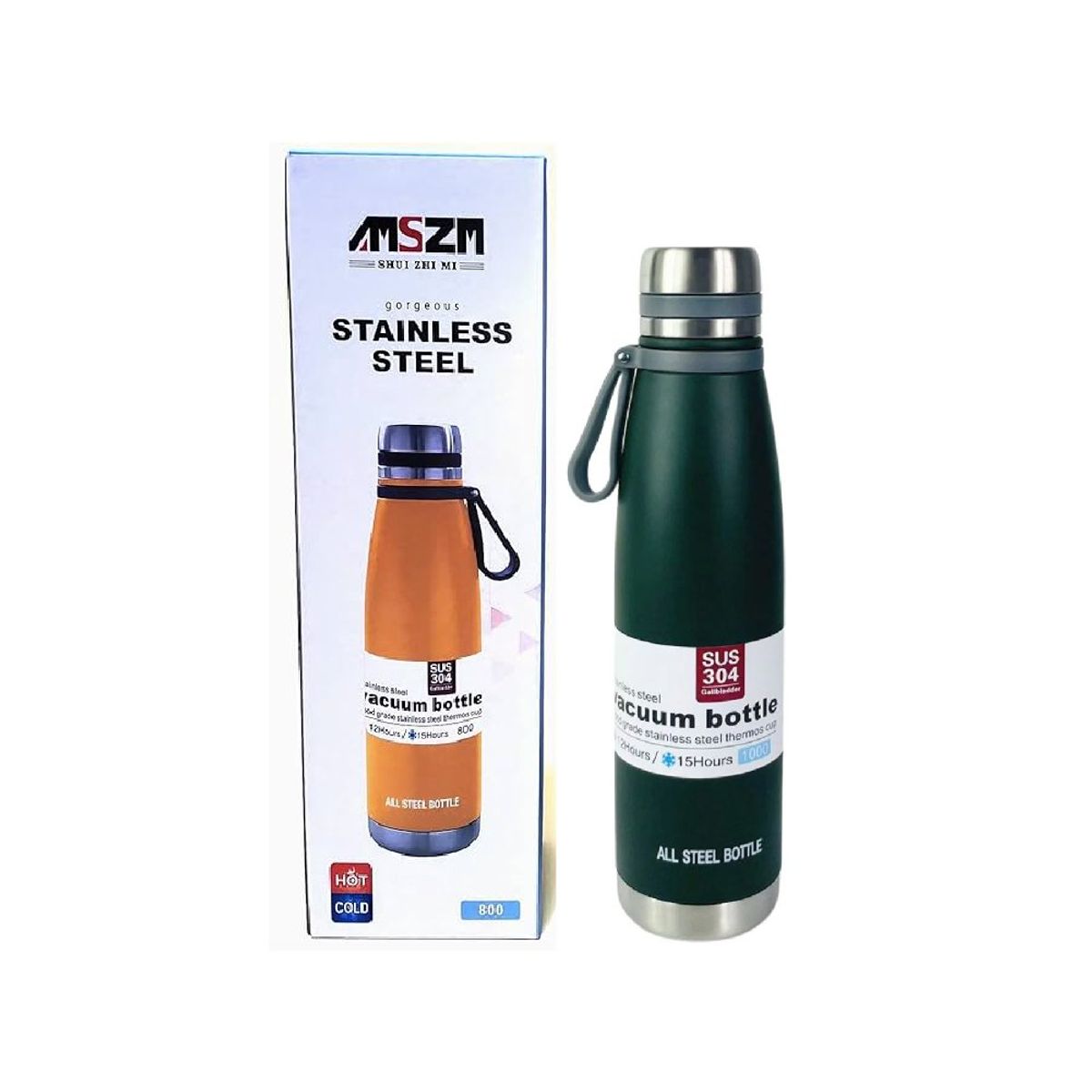 GENERICO - Termo Estilo Botella de 1000 ML de Acero Inoxidable - Verde