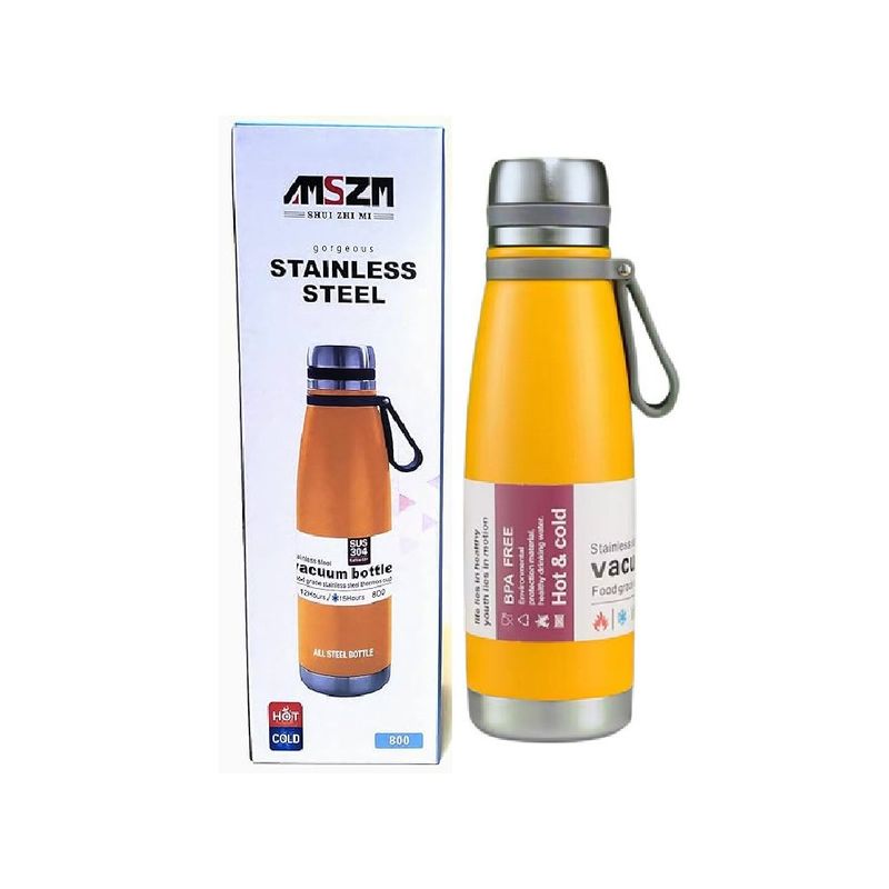 GENERICO - Termo Estilo Botella de 1000 ML de Acero Inoxidable - Amarillo