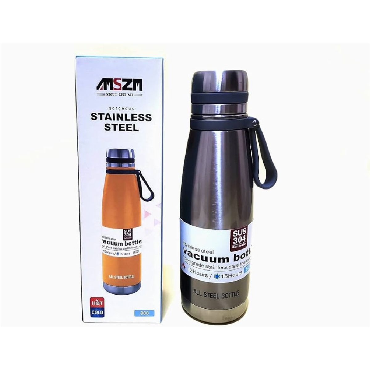 GENERICO - Termo Estilo Botella de 1000 ML de Acero Inoxidable - Plateado