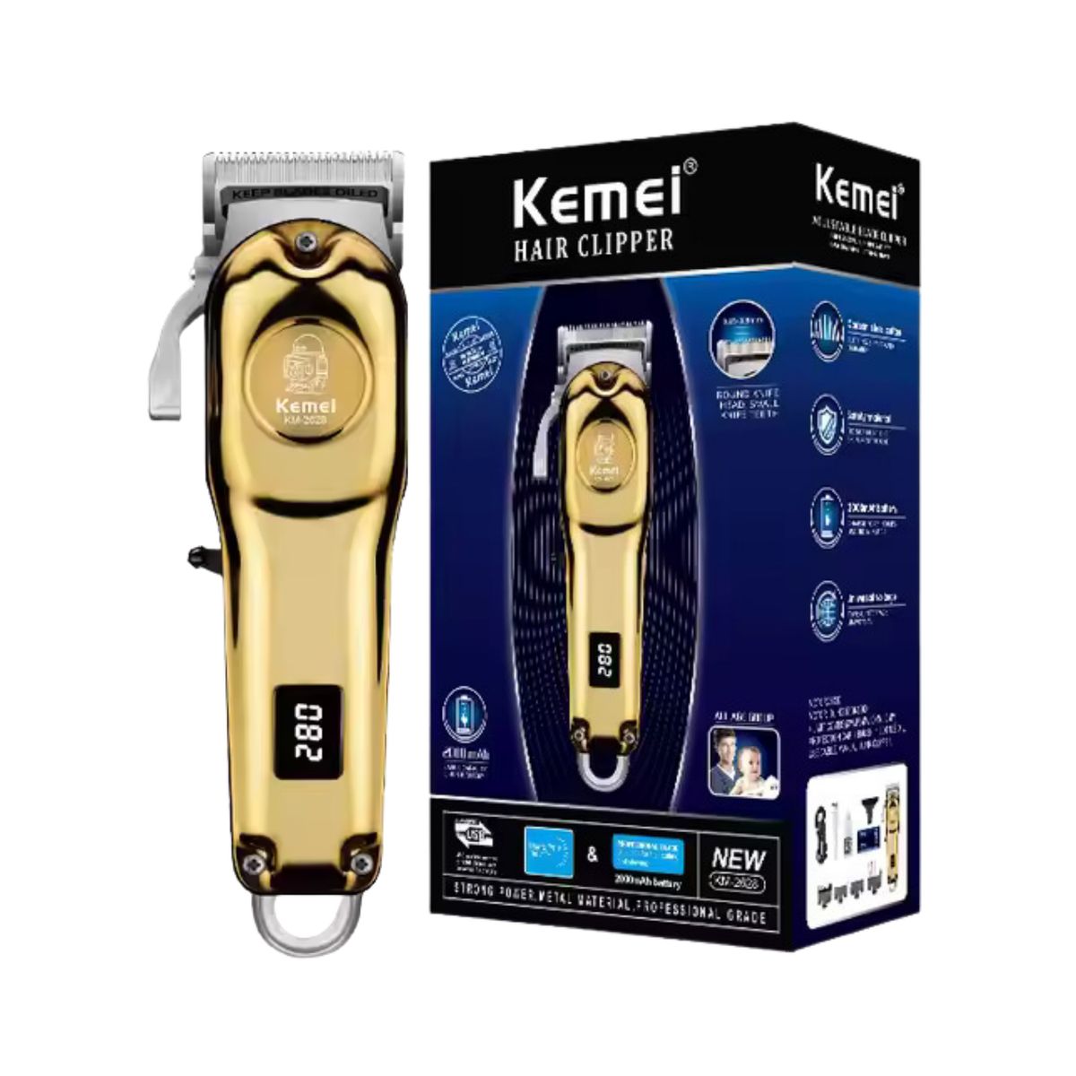 KEMEI - Kemei KM-2628 Corte Profesional con Precisión y Estilo