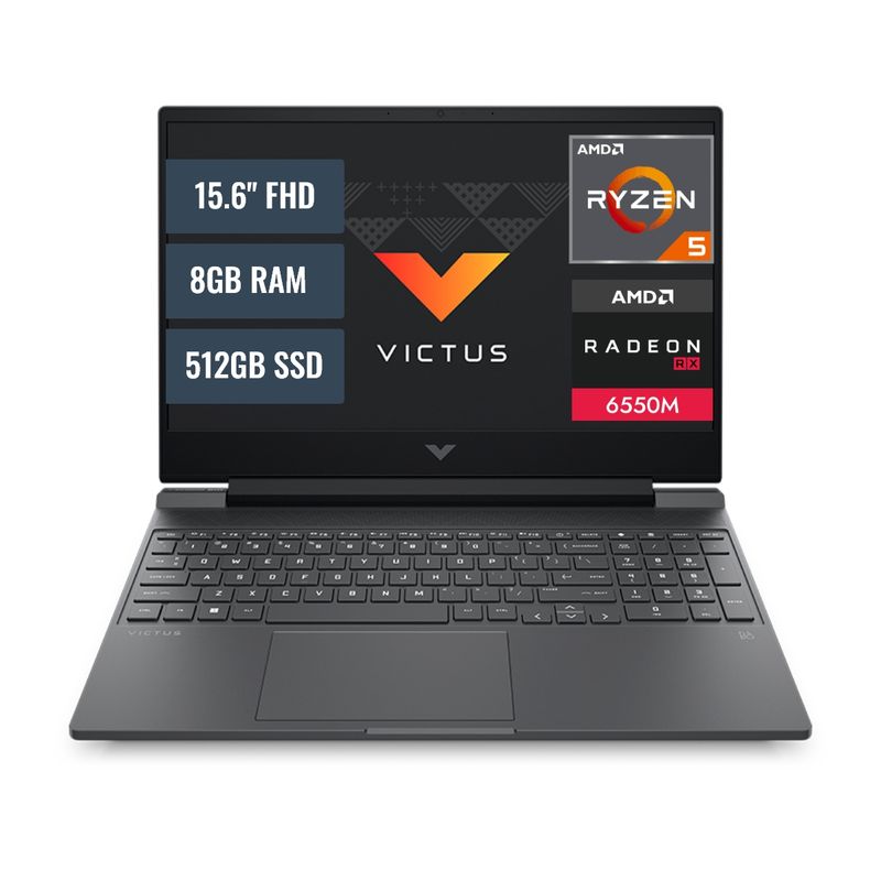 HP - Laptop HP Victus 15.6" FHD IPS RYZEN 5 7535HS, 8GB, SSD 512GB, RADEON RX 6550M 4GB