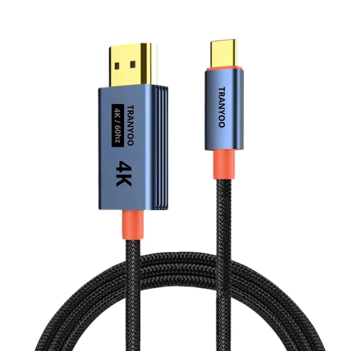 TRANYOO - Cable de Señal de Video Tipo C a HDMI 2M Conexión Ultra HD 4K T-GT3