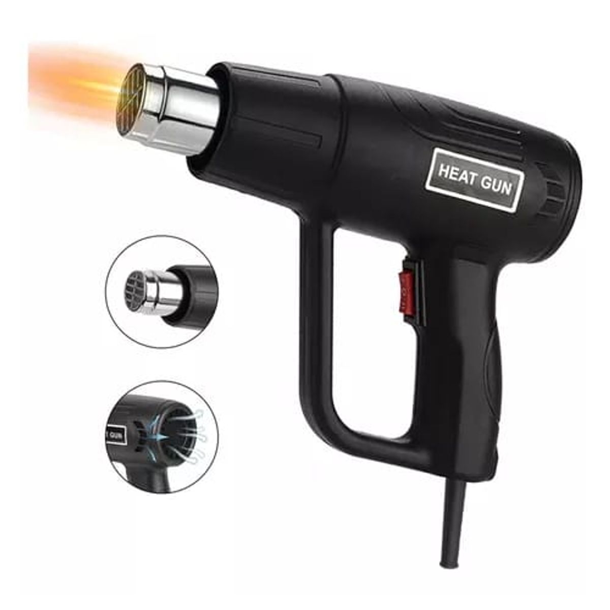 GENERICO - Pistola de Calor 2000Watts Flujo de Aire Caliente Compacto