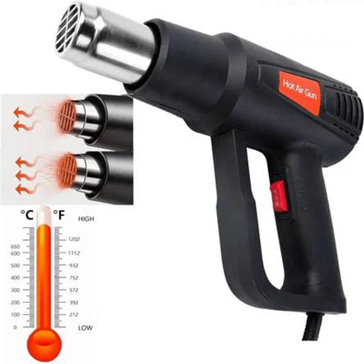 OEM - Pistola de Calor de Viento de Aire Caliente de Doble Temperatura 1500W