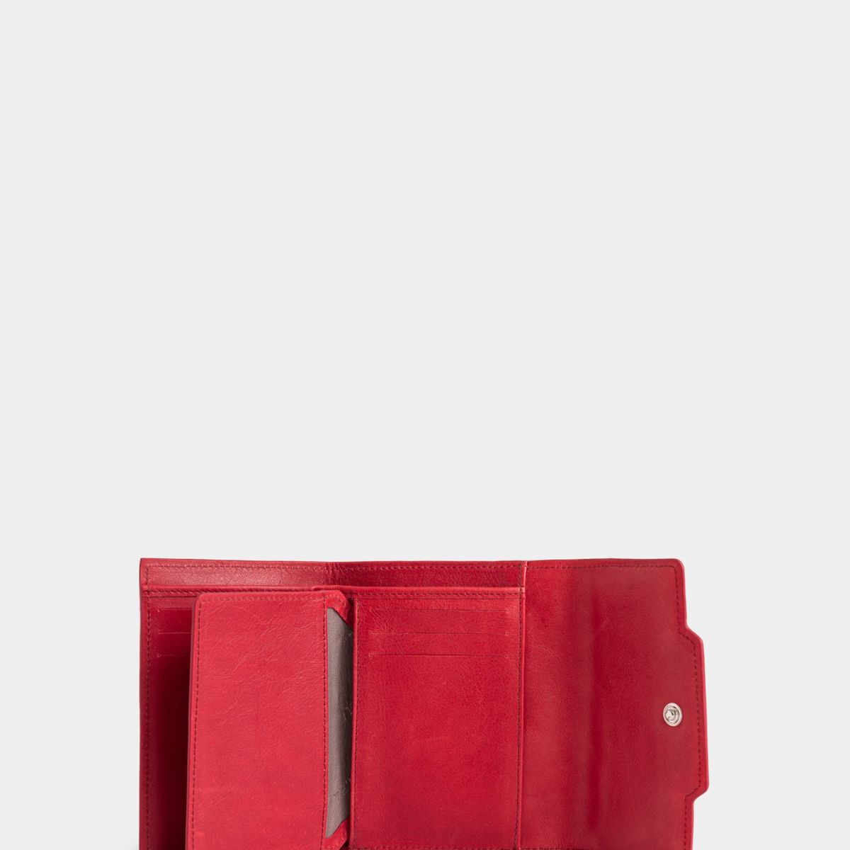 VELEZ - Vélez Billetera Taupe De Cuero Para Mujer Con Monedero Rojo