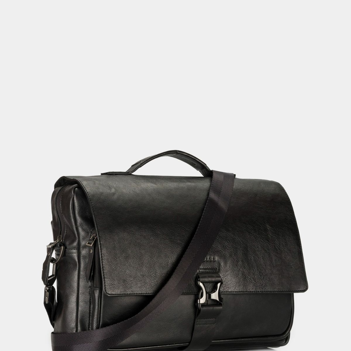 VELEZ - Vélez Maletín Portátil Cuero Hombre Doble Cierre Negro