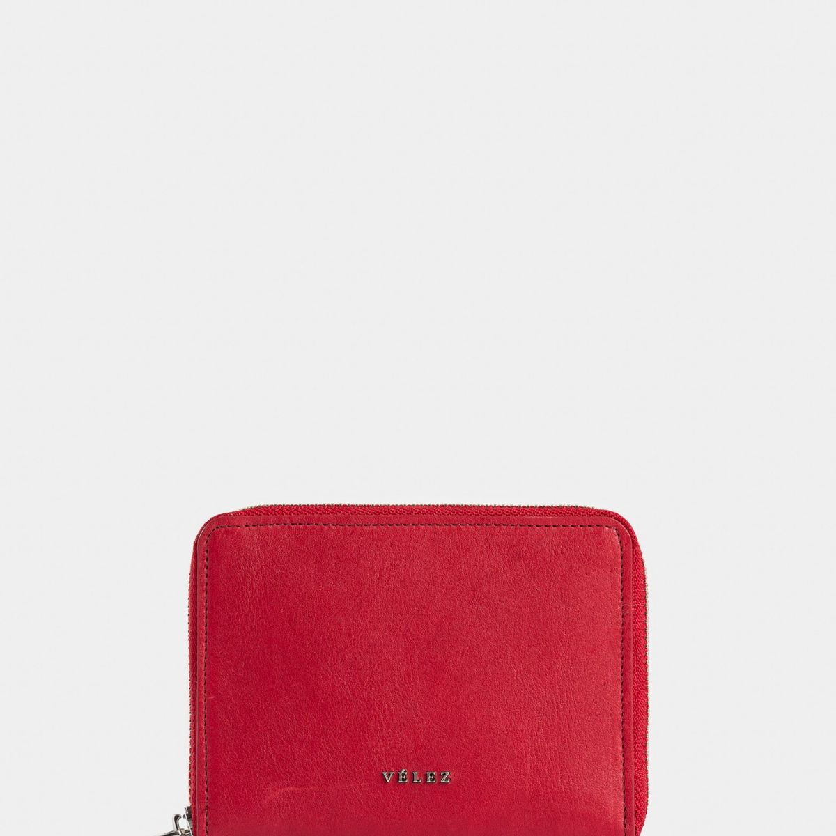 VELEZ - Vélez Billetera Grecia Cuero Para Mujer Con Cremallera Rojo
