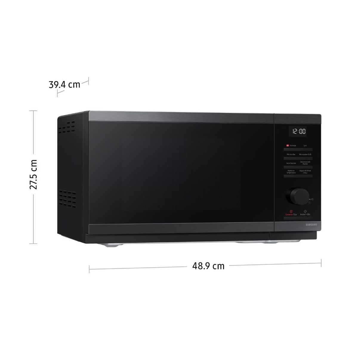 SAMSUNG - Microondas Samsung 23LT con dorador Acero Inoxidable MG23DG4524AGPE