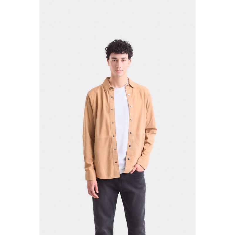 VELEZ - Vélez Camisa Manga Larga Para Hombre Gamuza Camel