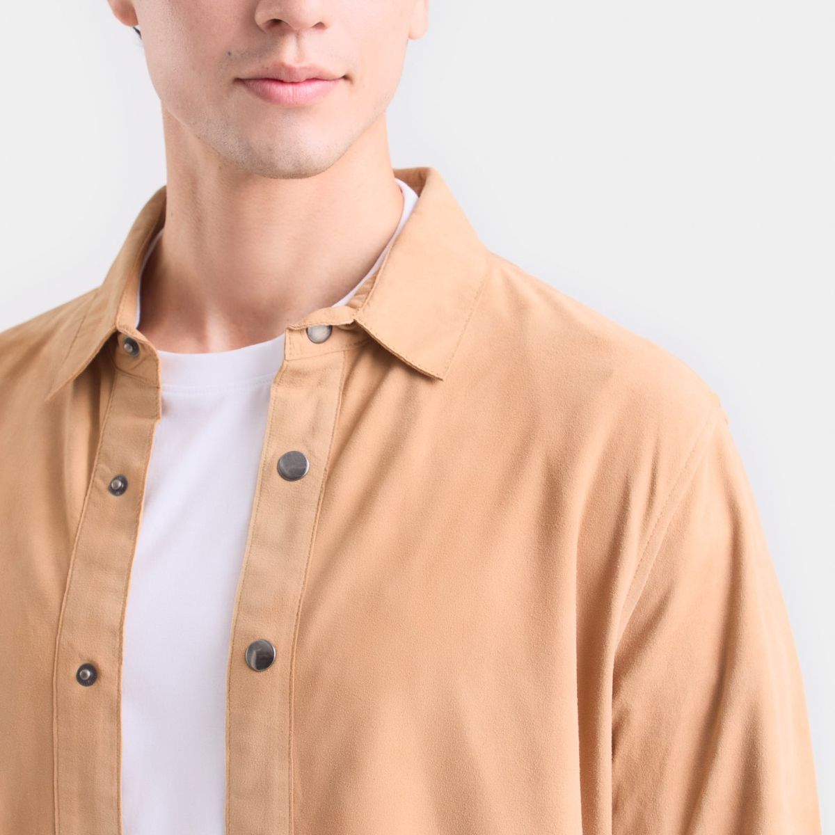 VELEZ - Vélez Camisa Manga Larga Para Hombre Gamuza Camel