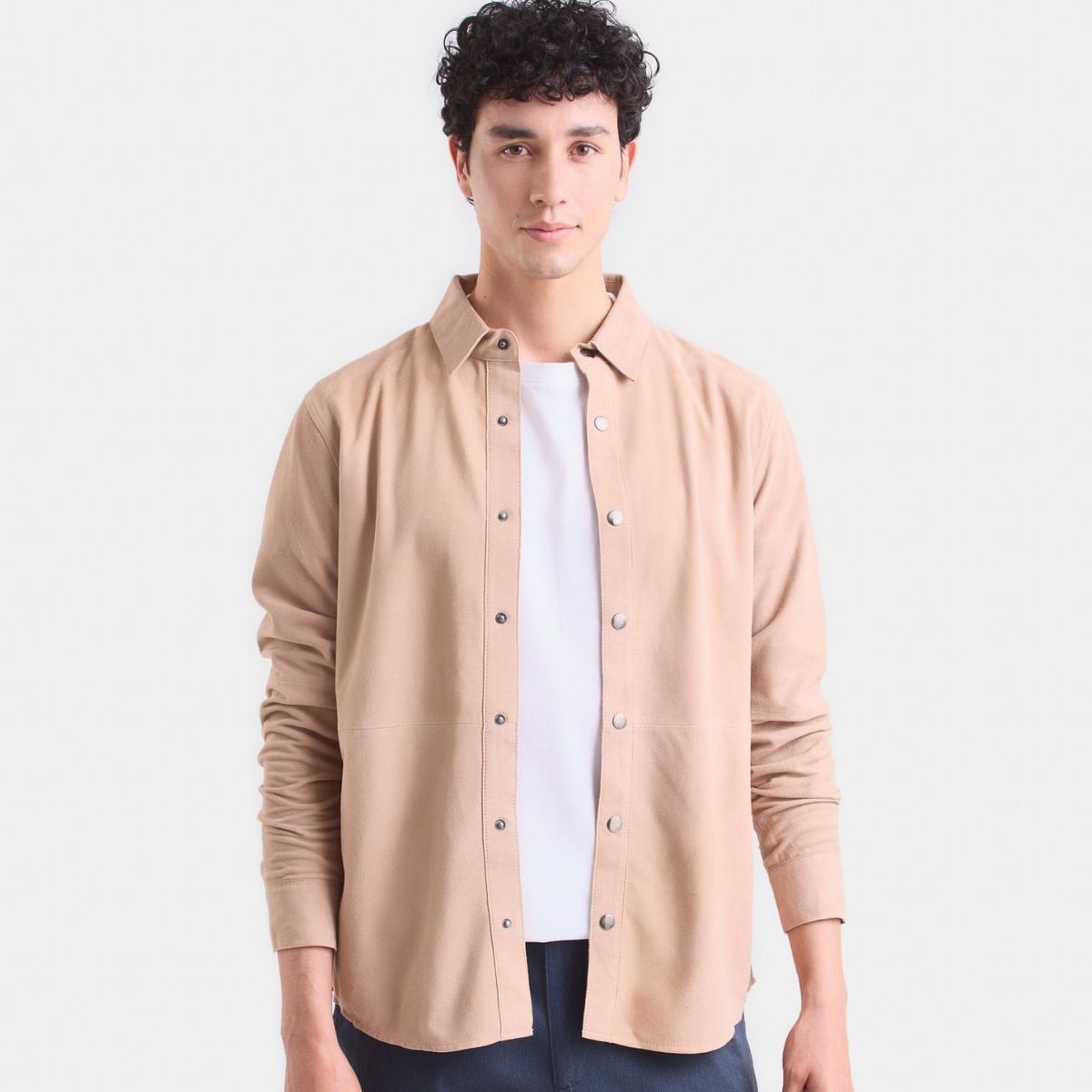 VELEZ - Vélez Camisa Manga Larga Para Hombre Gamuza Arena