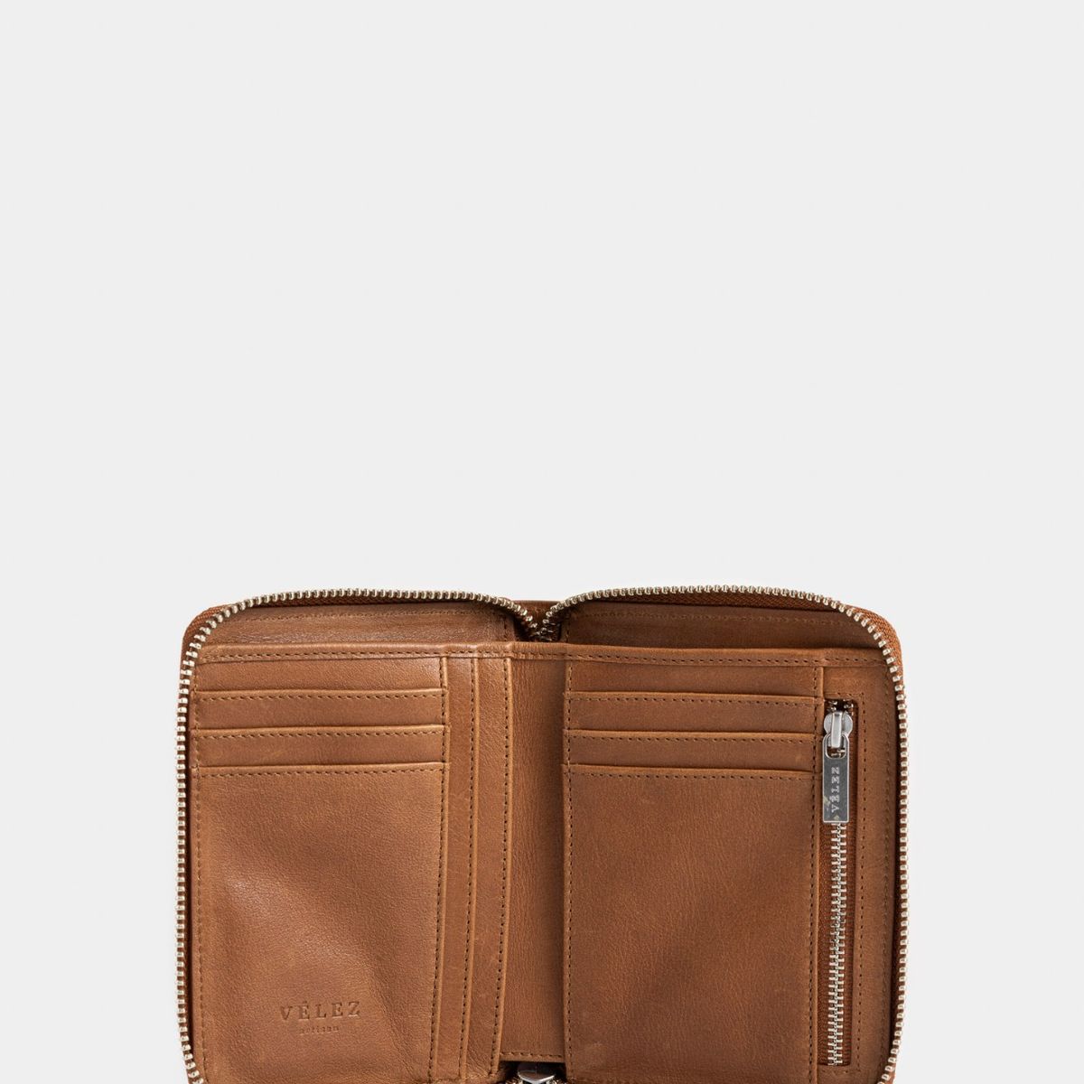 VELEZ - Vélez Billetera Grecia Cuero Para Mujer Con Cremallera Miel