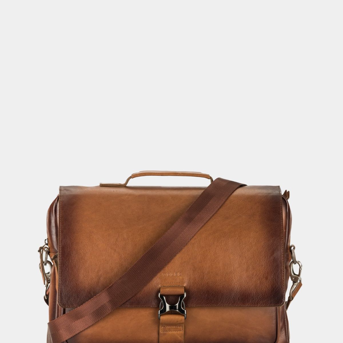 VELEZ - Vélez Maletín Portátil Cuero Hombre Doble Cierre Miel