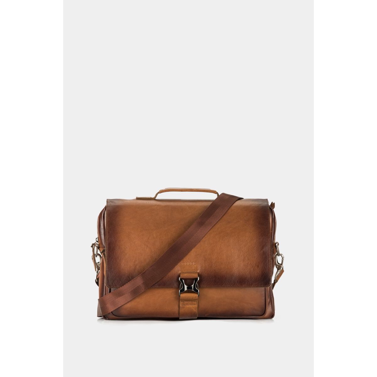 VELEZ - Vélez Maletín Portátil Cuero Hombre Doble Cierre Miel