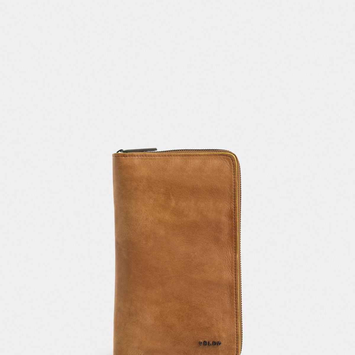 VELEZ - Vélez Porta Pasaporte Marmol De Cuero Mujer Grabado Miel