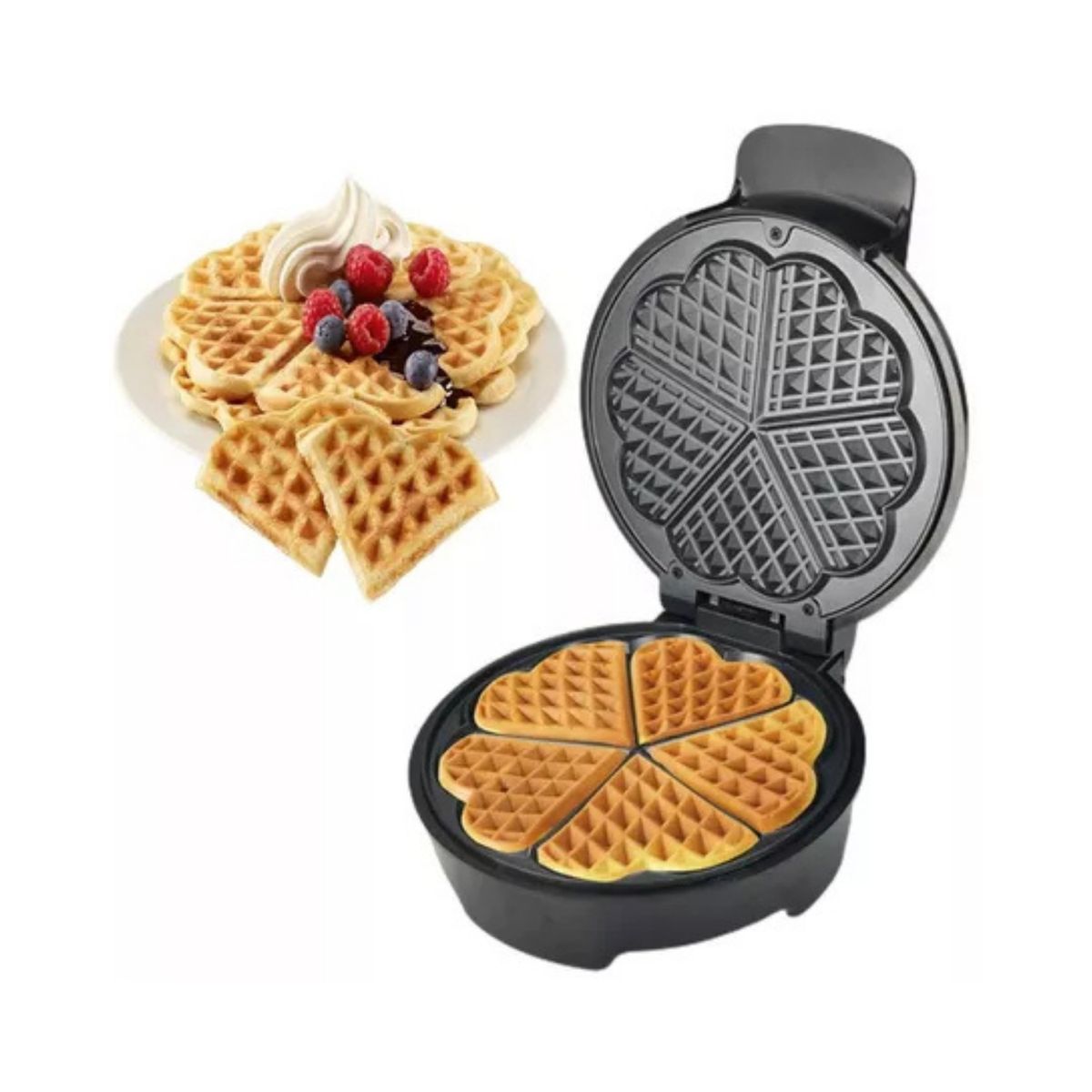 ROHS - Waflera Prepara Wafles en Forma de Corazón BOMA