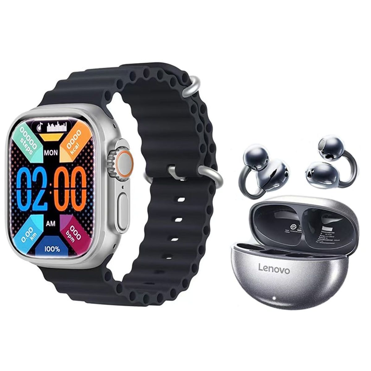 LENOVO - Lenovo TA140 Audífonos-Negro y Toumi S10 Ultra Reloj Inteligente-B