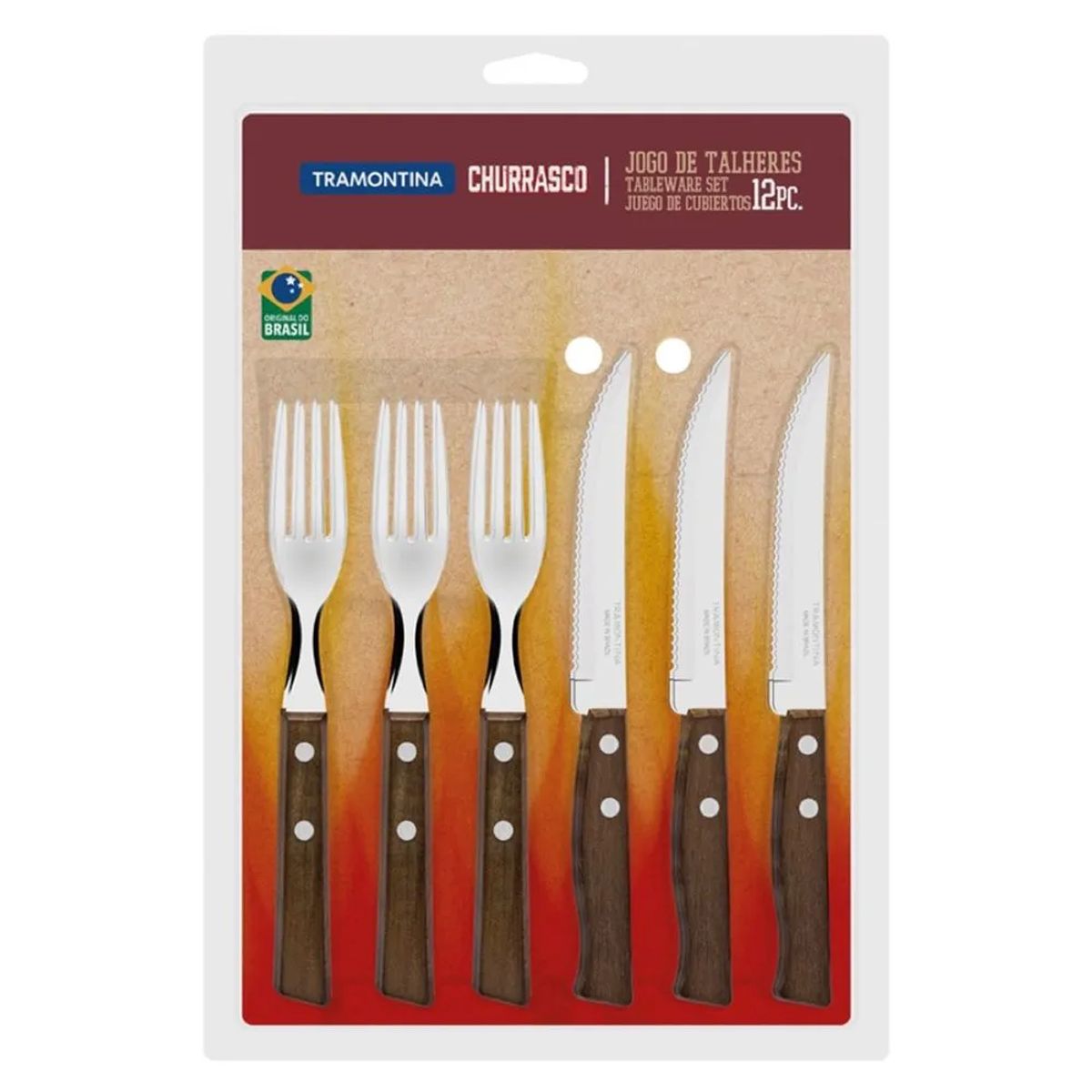 TRAMONTINA - Juego de cubiertos por 12 piezas tradicional