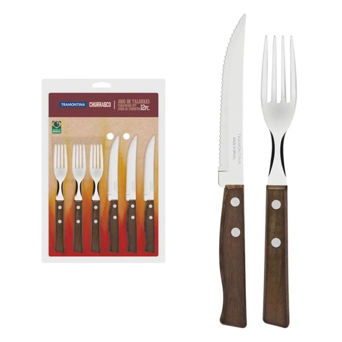 TRAMONTINA - Juego de cubiertos por 12 piezas tradicional