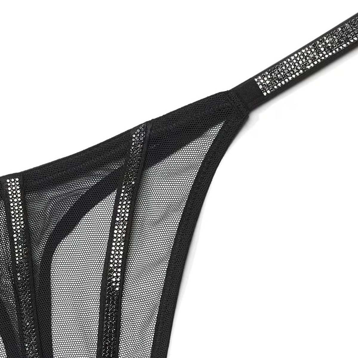 VICTORIA'S SECRET - Calzon Panty  Negro Con Brillante  Victorias secret