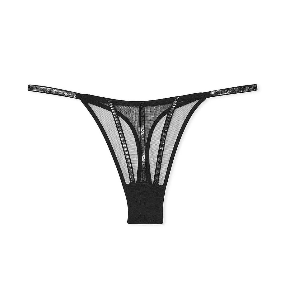 VICTORIA'S SECRET - Calzon Panty  Negro Con Brillante  Victorias secret