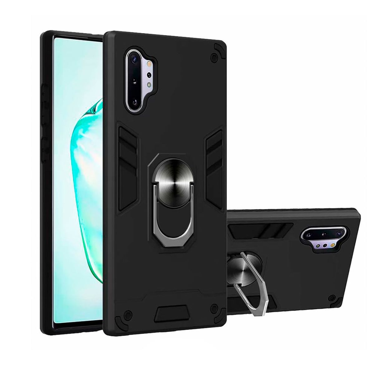 GENERICO - Funda para Samsung S24 Anillo Metálico Antishock Negro Resistente