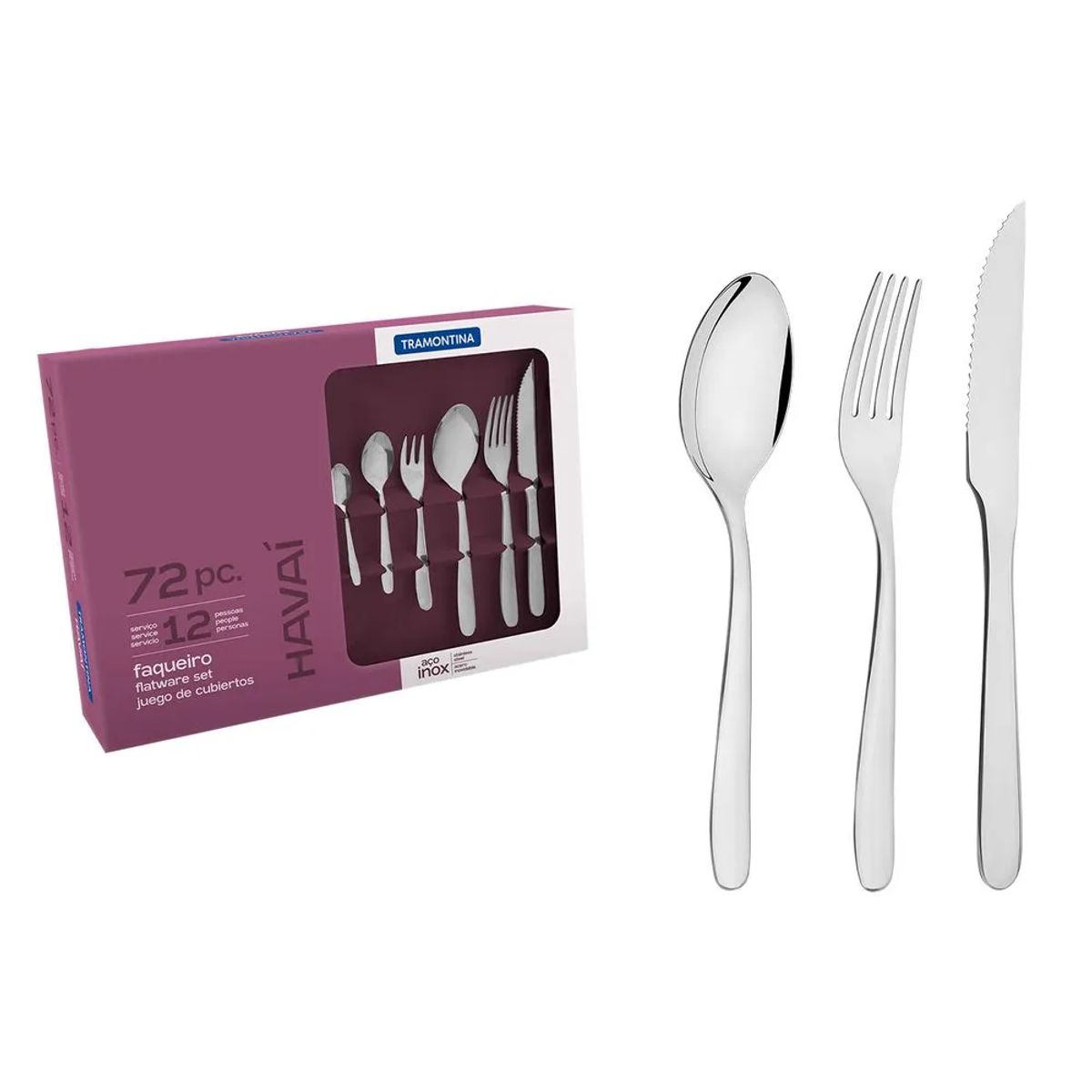 TRAMONTINA - Juego de cubiertos por 72 piezas - Havaí