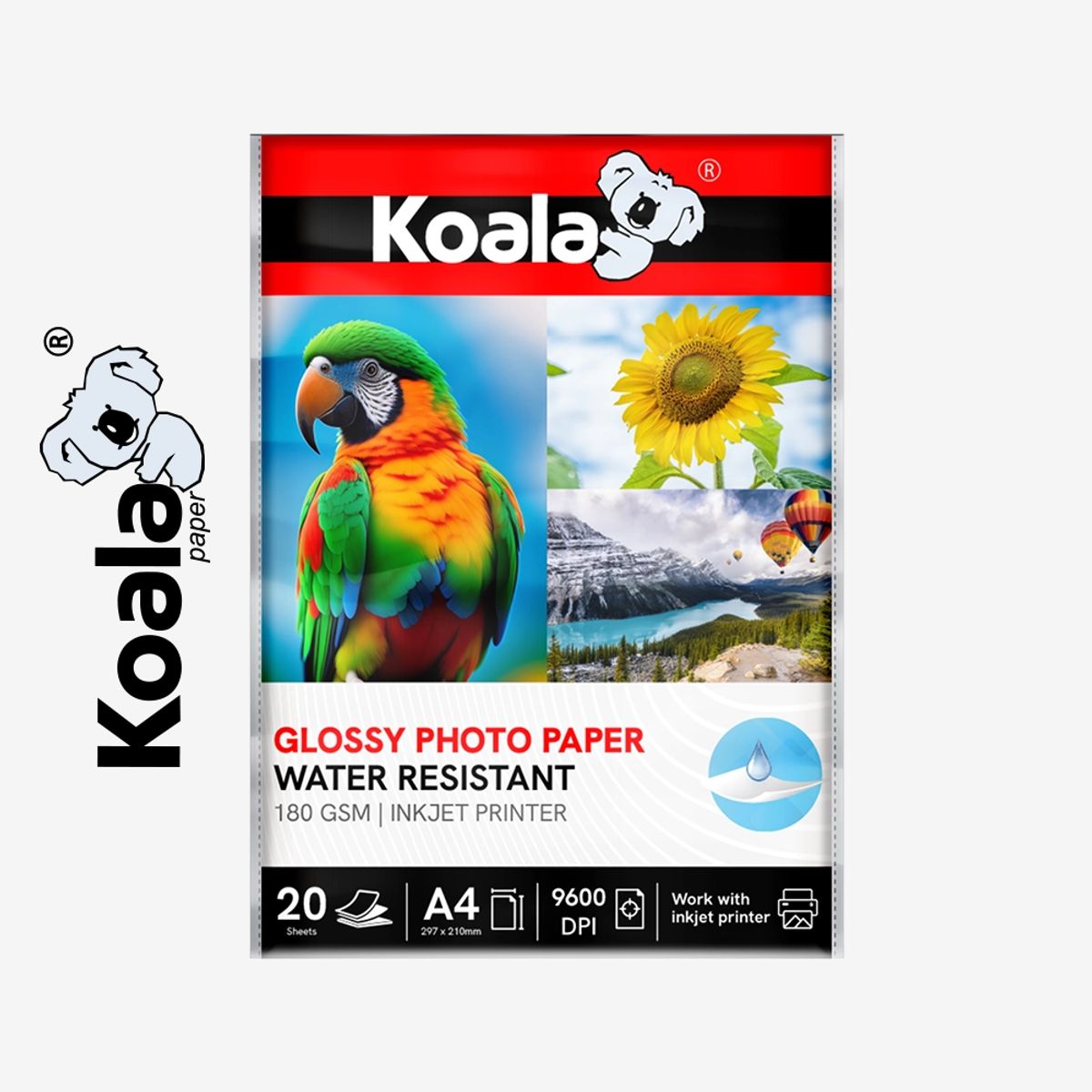 KOALA - Papel Fotográfico Brillante A4 180g X 20 hojas