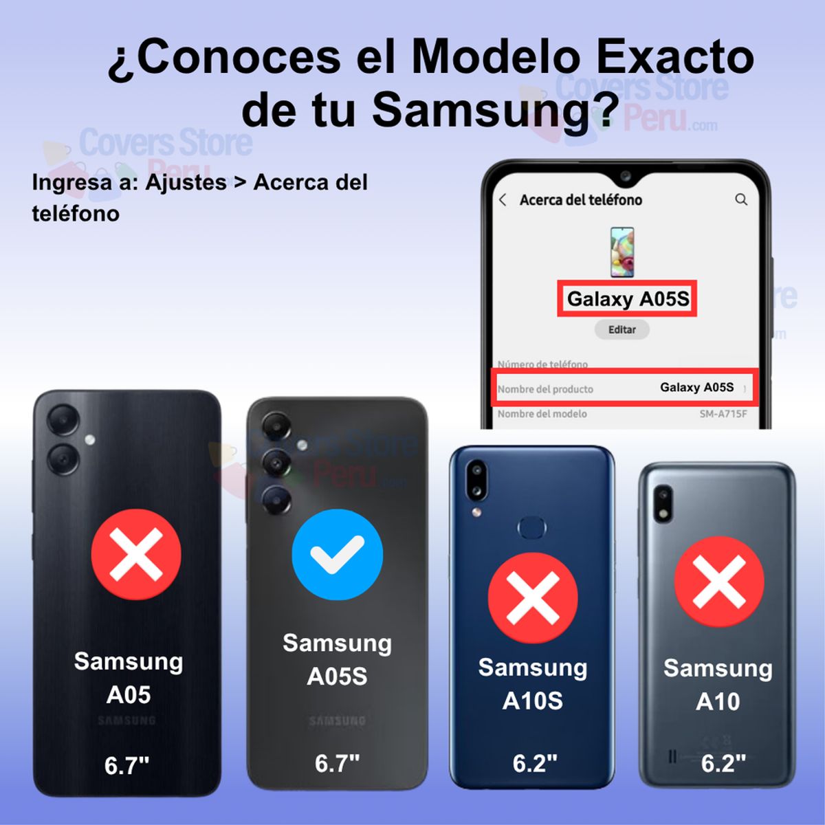 GENERICO - Funda para Samsung A05S Anillo Metálico Antishock Azul Resistente