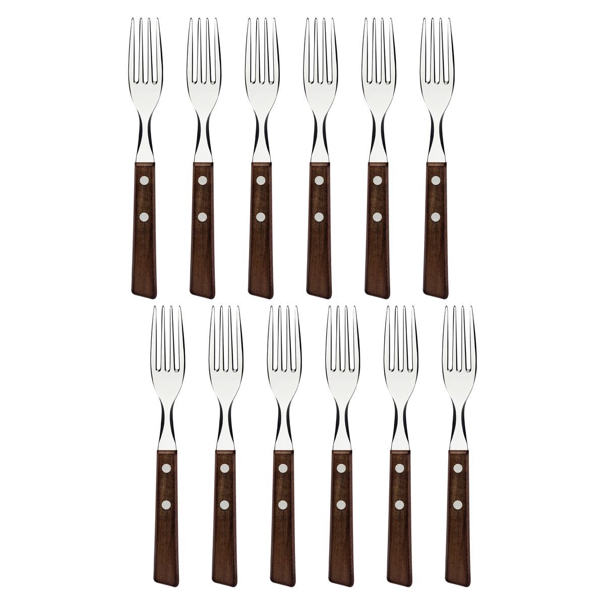 TRAMONTINA - Juego de tenedores por 12 piezas mesa tradicional M/madera- Tramontina