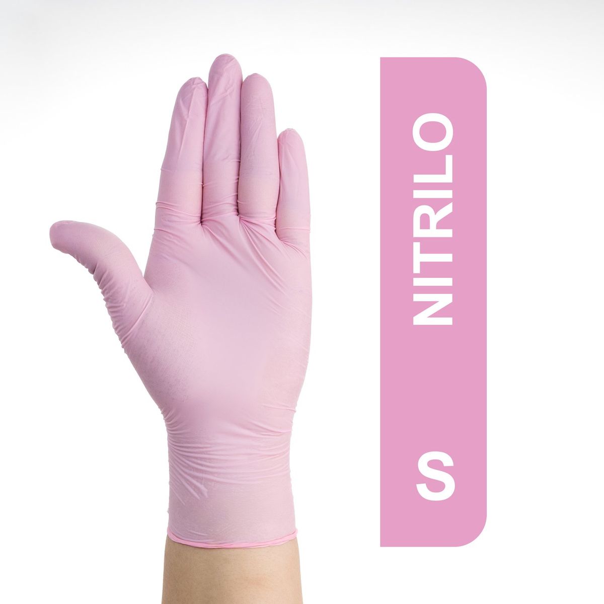 GENERICO - Guantes De Nitrilo Descartables Rosado Talla S Caja 100 UND