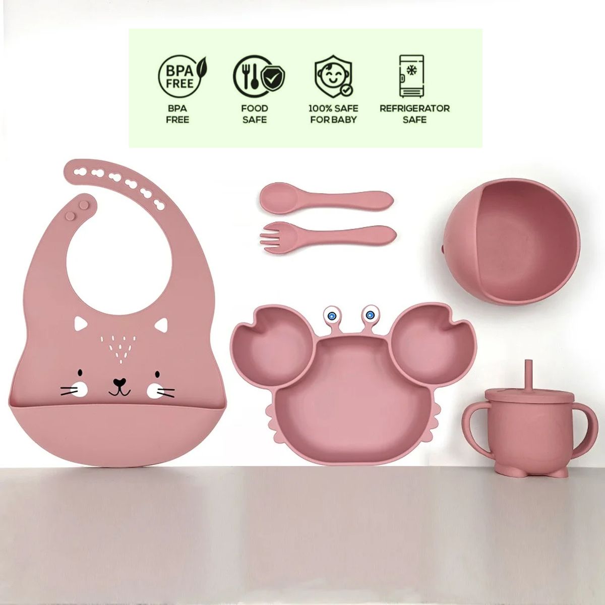 GENERICO - Set de alimentación para bebé fig conejo