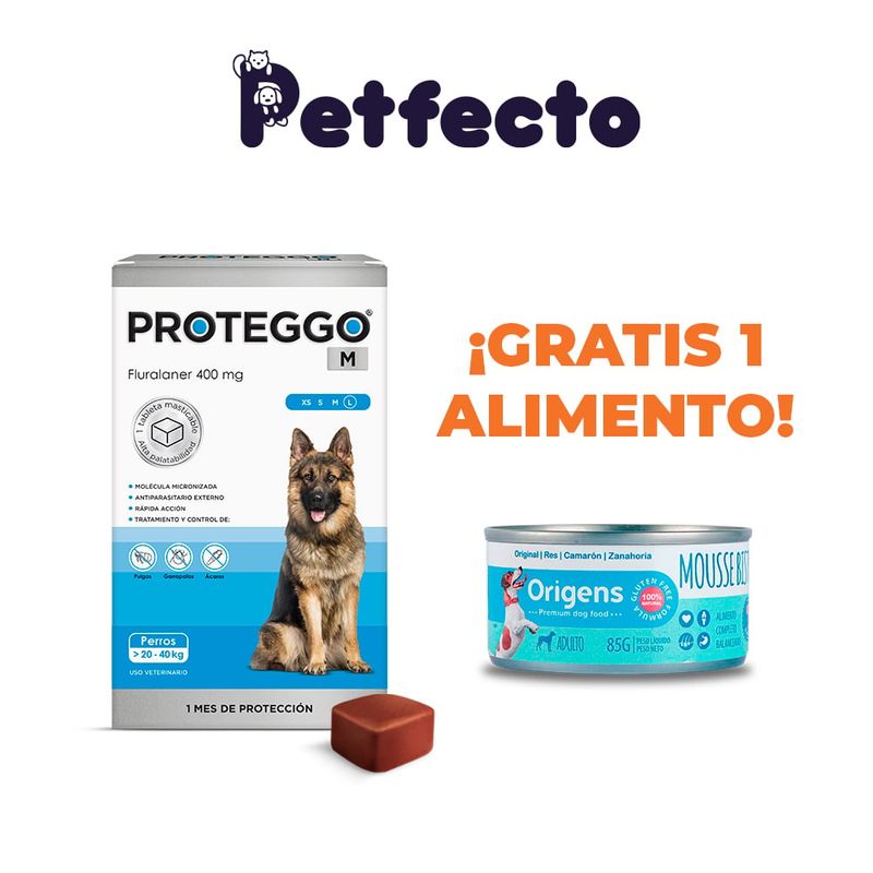 PROTEGGO - ANTIPULGAS PARA PERROS - 400 Mg. DE 20 A 40 kg