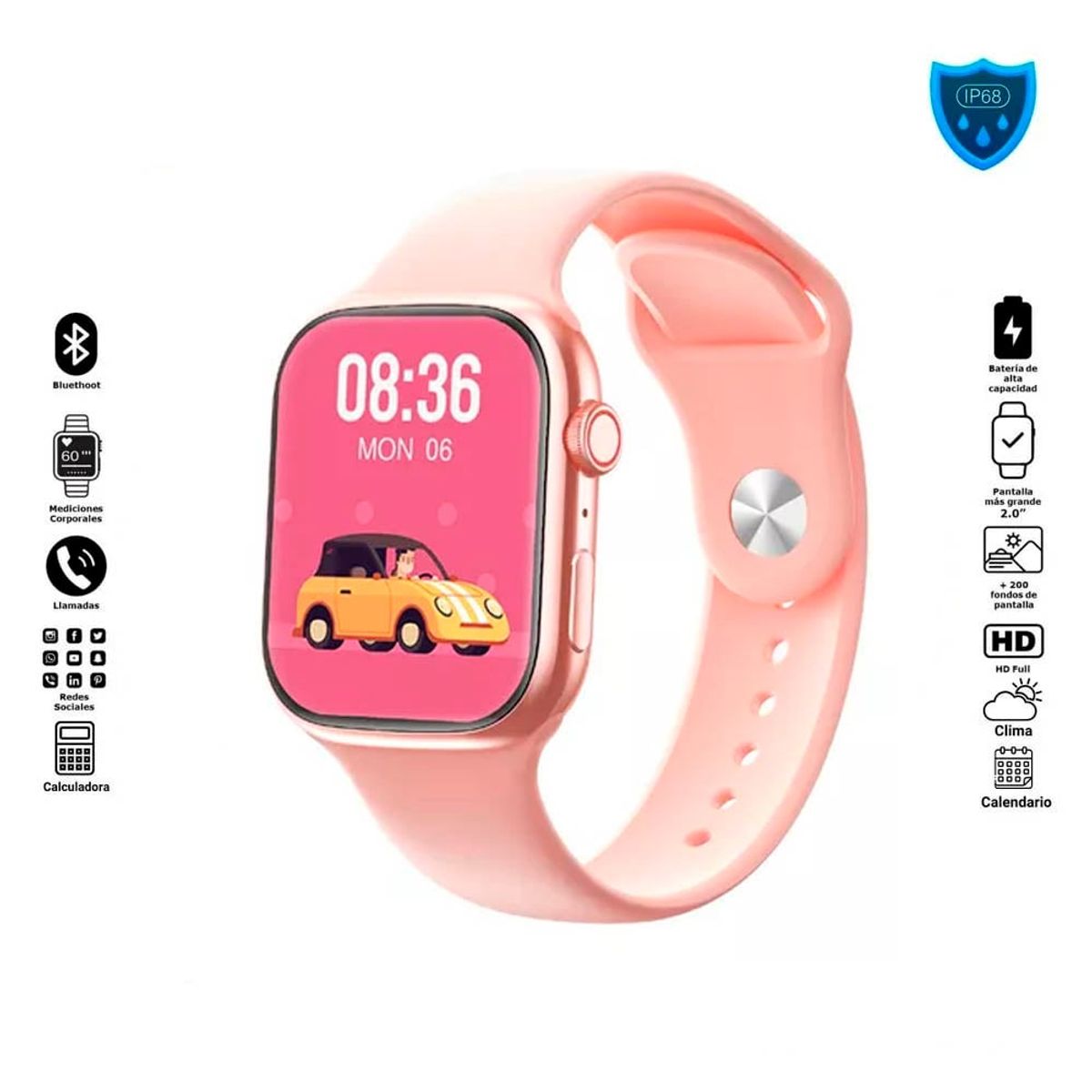 GENERICO - Smartwatch T900 Pro Serie 10 Rosa 2025