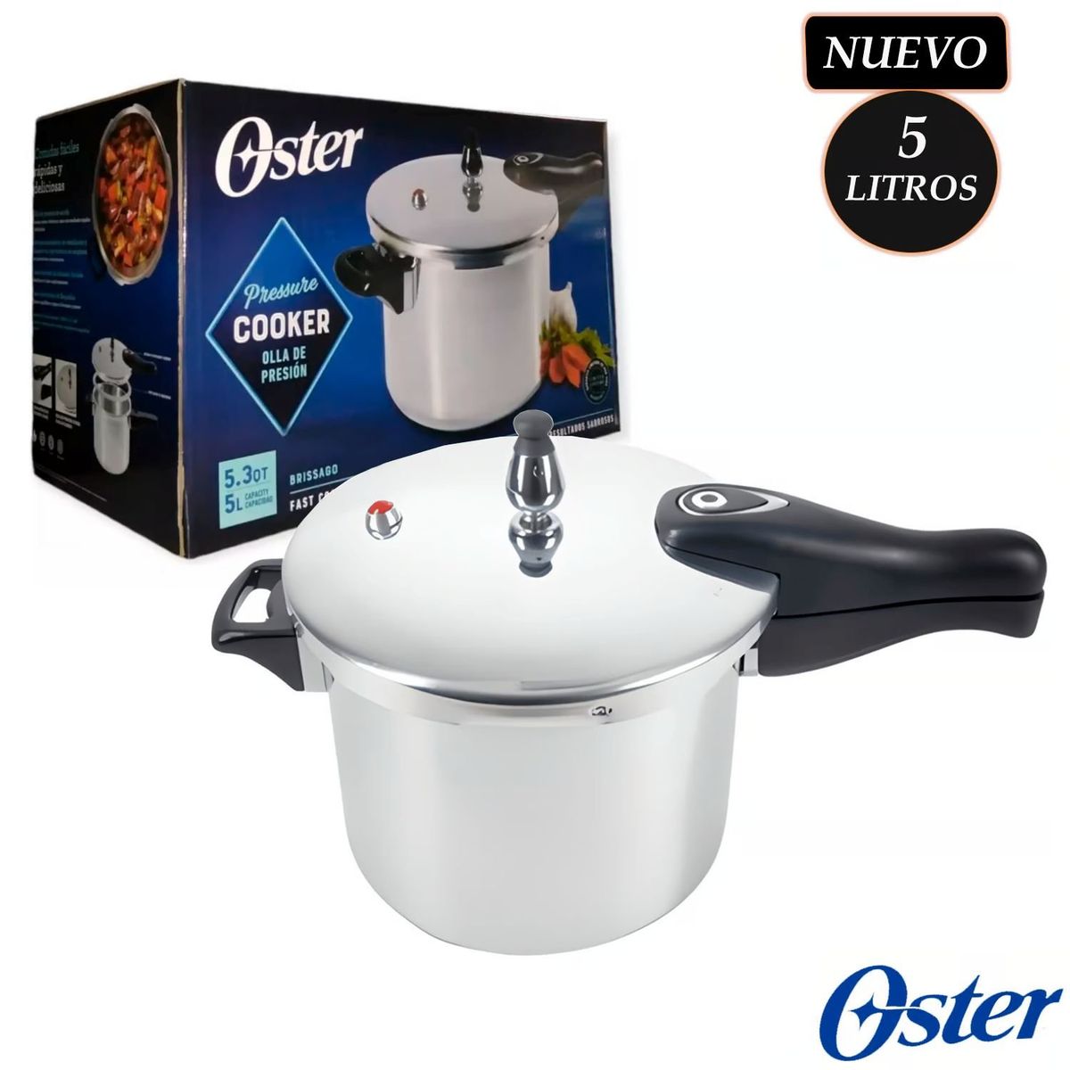OSTER - Olla de Presión Oster Brissago de 5 Litros