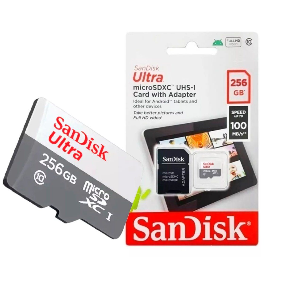 SANDISK - Memoria Micro SD Sandisk Ultra 256GB 100MBS